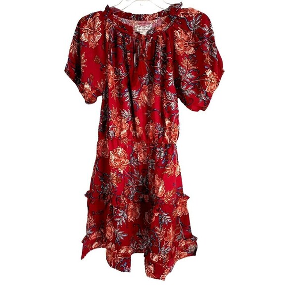 Band of the Free Dress Medium Connie Garnet Blush Boho Red Tiered Skirt Tassels - Picture 6 of 15